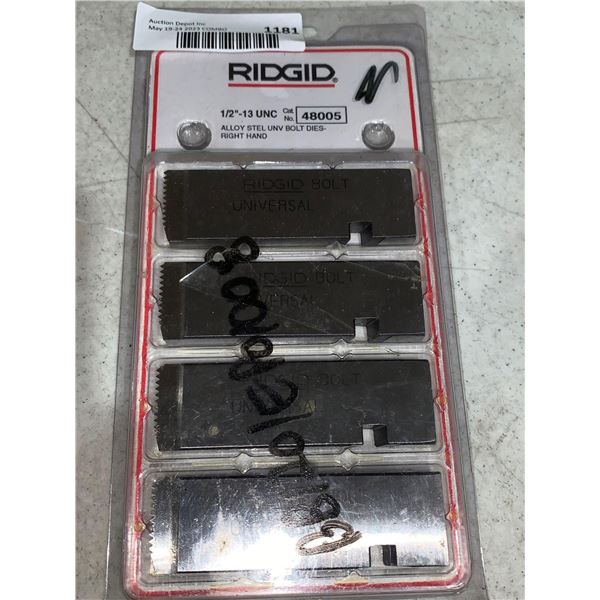 Rigid 1/2" -13 UNC Alloy Stel UNV Bolt Dies Right Hand