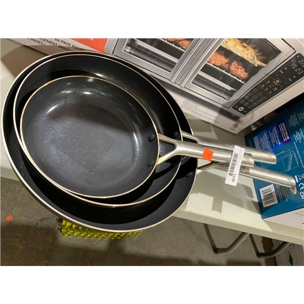 Lot of 3 Blue Diamond Frying Pans - OUT OF BOX