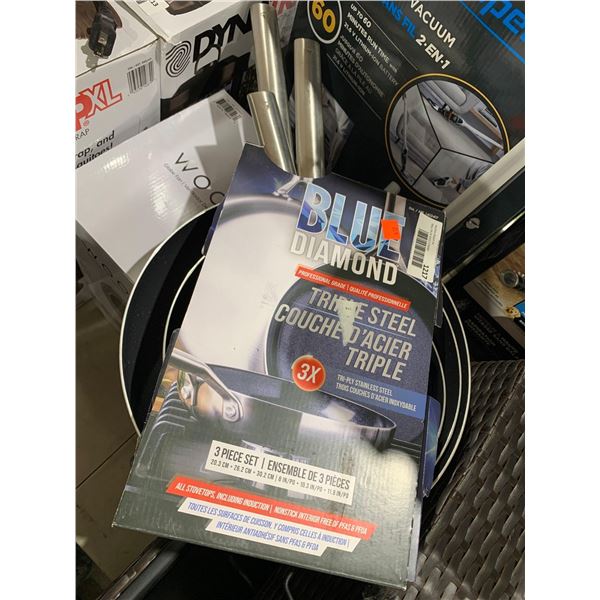 Lot of 3 Diamond  Frying pan Set