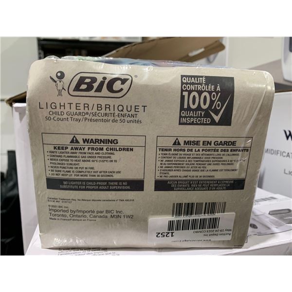 50 Count Case of Assorted color Bic Lighters - Large Size