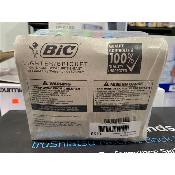 50 Count Case of Assorted color Bic Lighters - Large Size