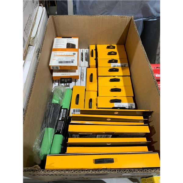 Box Lot of Assorted iPhone. iPafd & Samsung Phone Cases & Accessories