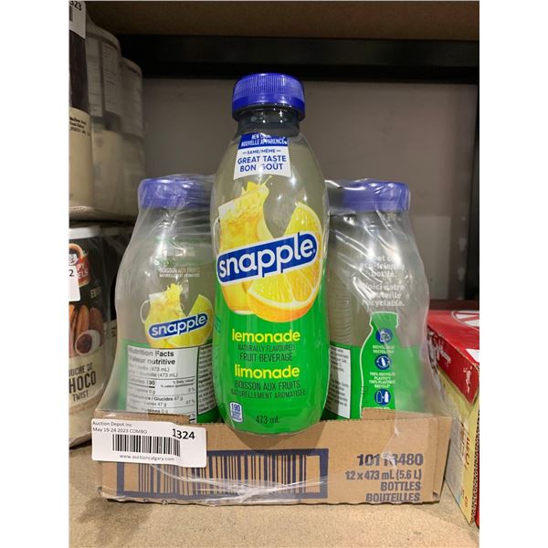Snapple Lemonade Naturally Flavored Fruit Beverage 12x473ml
