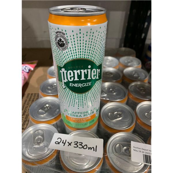 Perrier Caffeine & Yerba Mate Tangerine Flavor Caffeinated Energy Drink 24 x 330ml
