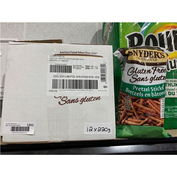 Snyder's Gluten Free Pretzel Sticks Honey Mustard & Onion 12 x 220g