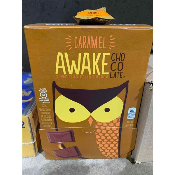 Awake Chocolate Caffeine Bars-Caramel (50 x 16.5g)