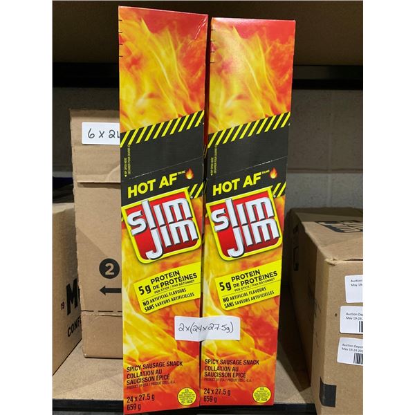 Hot AF Slim Jim Spicy Sausage Sticks 2x(24 x 27.5g)
