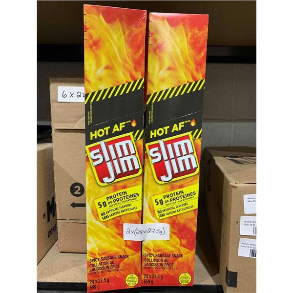 Hot AF Slim Jim Spicy Sausage Sticks 2x(24 x 27.5g)