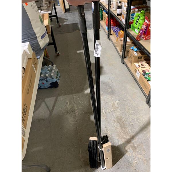 Lot of 2 Small Shop Push Brooms