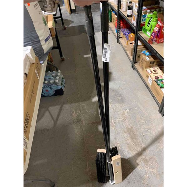 Lot of 2 Small Shop Push Brooms