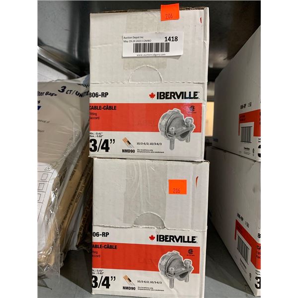Iberville 806-RP  Cable Fitting 3/4" -2X50 Count