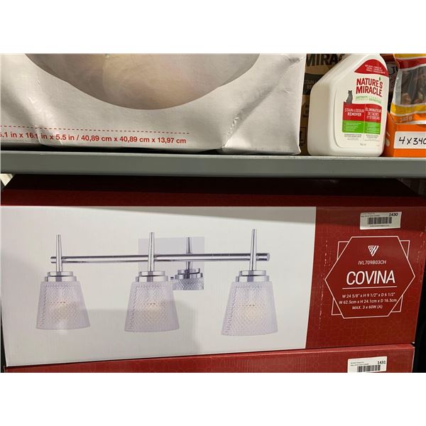 Canarm Covina Bathroom Vanity Light - 3 Lights - Glass - Chrome