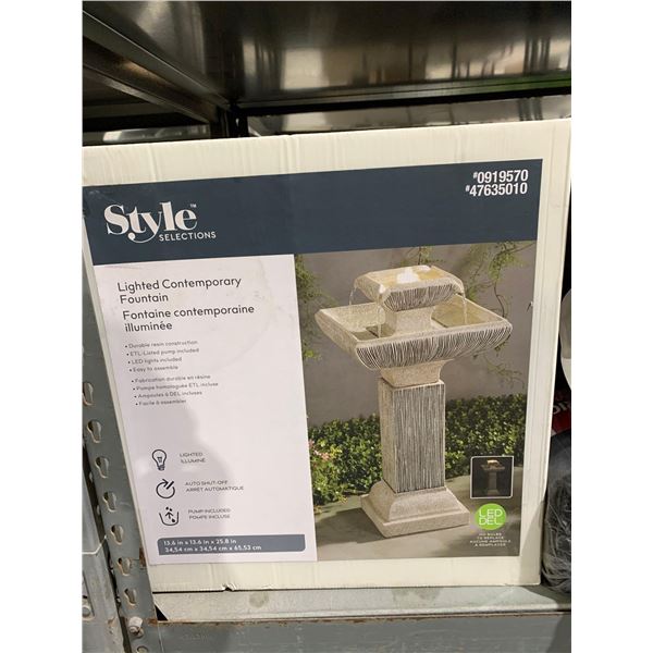 Style Selections LED Lighted Contemporary Fountain