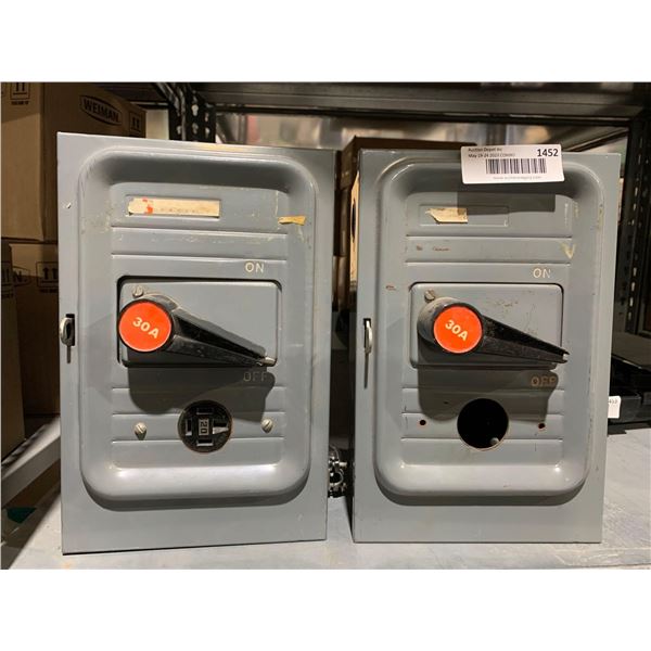 3 phase 30 amp 230 volt FPE disconnect lot of 2