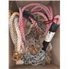Image 2 : Box Lot of Assorted Tow Ropes and Chains