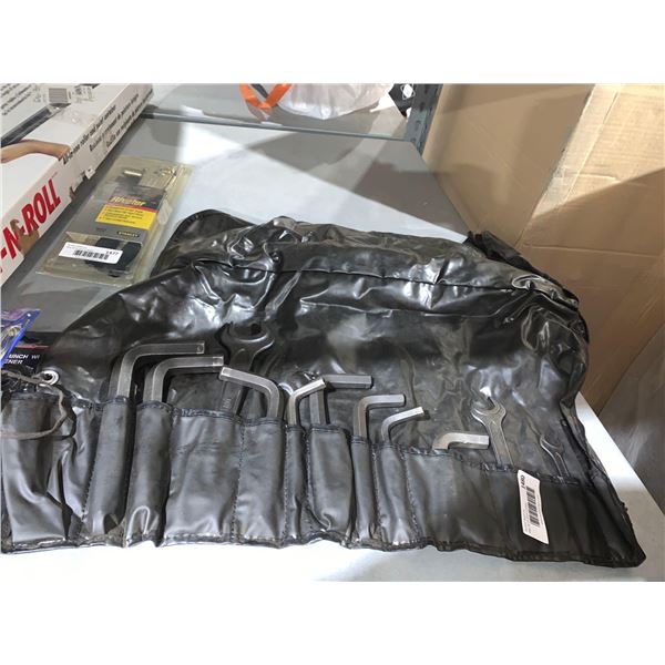 lot of assorted Allan keys and open end wrenches c/w carrying case