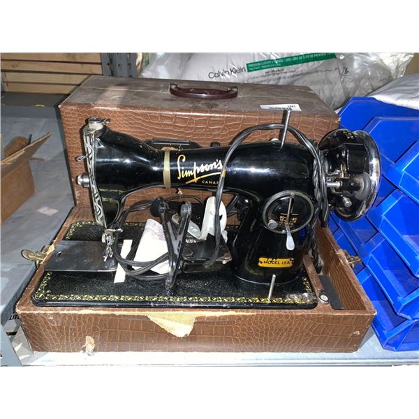 Vintage Portable Simpson's Sears Model 15A In Carry Case