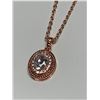 Image 2 : Ladies Rose .925 Silver 1.0 Carat Brilliant Cut Solitaire Pendant & amp; Chain