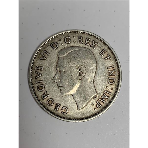 Canada 1940 Vintage King George VI Half Dollar Coin