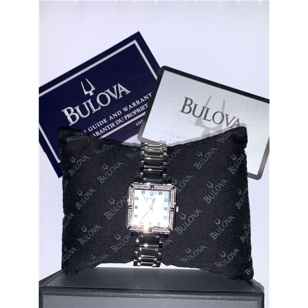 NEW Bulova Women& #39;s 96R107 Diamond Accented Mother of Pearl Dial Watch