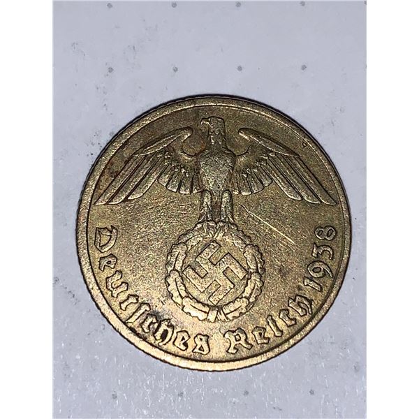 Germany 1938 - 10 ReichpfennigÂ Vintage Third Reich Reichmark