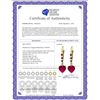 Image 2 : Genuine 2.98 ctw Ruby & Diamond Earrings 14KT Yellow Gold - REF-46N7R