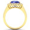 Image 2 : Natural 3.73 CTW Tanzanite & Diamond Ring 14K Yellow Gold - REF-121W7X