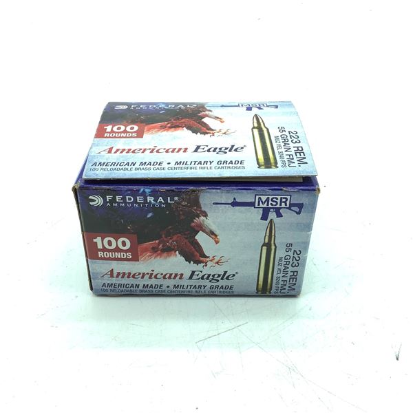 Federal American Eagle 223 Ren, 55 Grain FMJ Ammunition, 100 Rounds