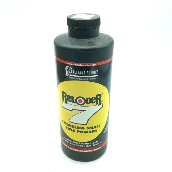 Alliant Reloder 7 Varmint Load Rifle Reloading Powder, Approx 1/2 lb