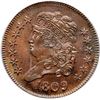 Image 2 : 1809 C-4 R2 Large 0 over Small 0 in Date PCGS graded MS63 Red & Brown