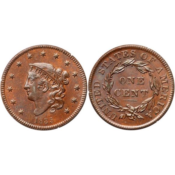 1835 N-6 R1 Head of 1834 PCGS graded MS64 Brown