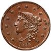 Image 2 : 1837 N-8/7 R1 Plain Hair Cord, Large Letters PCGS graded MS64 Brown
