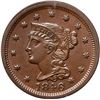 Image 2 : 1846 N-2 R2 Small Date with Repunched 1 PCGS graded MS64 Brown