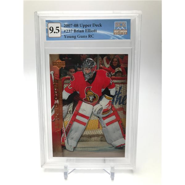 2007-08 UPPER DECK BRIAN ELLIOTT YOUNG GUNS RC (GCG 9.5)