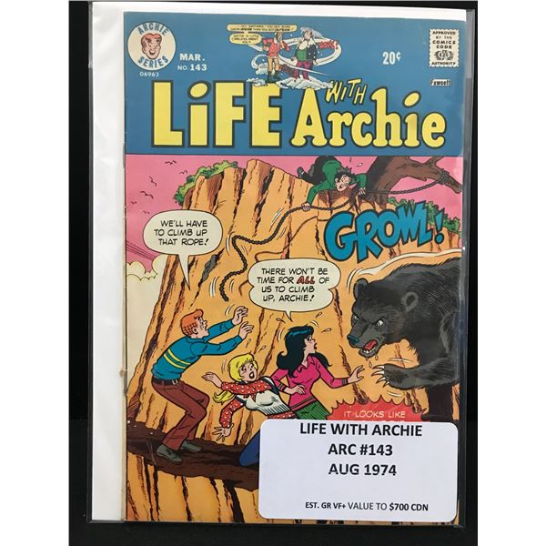 ARCHIE SERIES NO.143 LIFE WITH ARCHIE (1974)