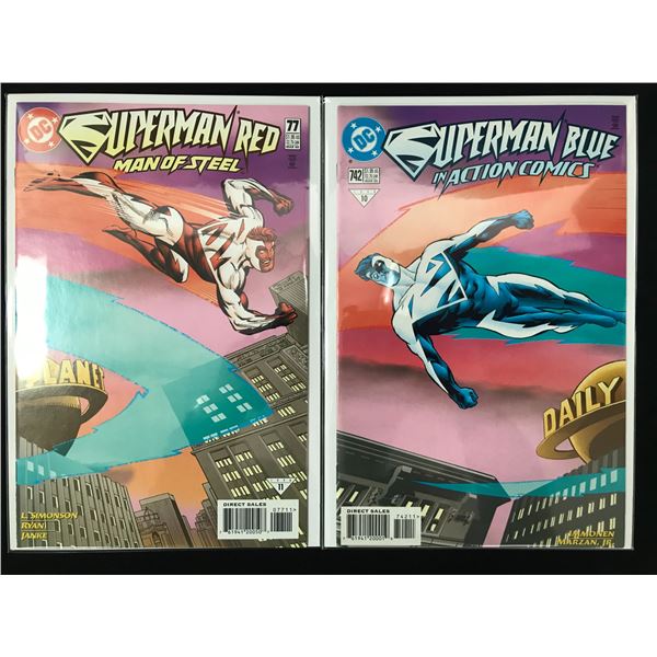 LOT OF DC COMICS (SUPERMAN BLUE NO.742 AND SUPERMAN RED NO.77)