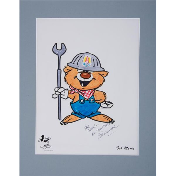 A Golden Gate Bear Drawing Signed by Bob Moore.