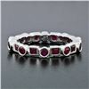 Image 2 : 18k White Gold 1.42 ctw Round & Square Milgrain Bezel Ruby Eternity Band Ring