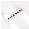 Image 3 : 18k White Gold 1.42 ctw Round & Square Milgrain Bezel Ruby Eternity Band Ring