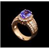 Image 4 : 14KT Rose Gold 3.75 ctw Tanzanite and Diamond Ring