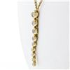 Image 4 : Long 14K Yellow Gold 0.65 ctw 9 Round Brilliant Graduated Diamond Journey Pendan