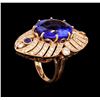 Image 4 : 15.02 ctw Tanzanite, Sapphire and Diamond Ring - 14KT Rose Gold