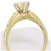 Image 5 : 14k Yellow Gold Round Diamond Solitaire Engagement Ring w/ 12 Graduated Accents