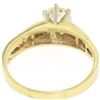 Image 6 : 14k Yellow Gold Round Diamond Solitaire Engagement Ring w/ 12 Graduated Accents