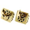 Image 5 : Vintage La Triomphe 14k Yellow Gold & Trapezoidal Cut Blue Lapis Men's Cuff Link