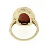 Image 6 : Vintage 14k Gold Milgrain Bezel Set Oval Carved Shell Cameo W/ Open Frame Ring