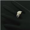 Image 7 : NEW 14k White & Yellow Gold Milgrain 0.75 ctw Pave Set Round Diamond Cluster Rin