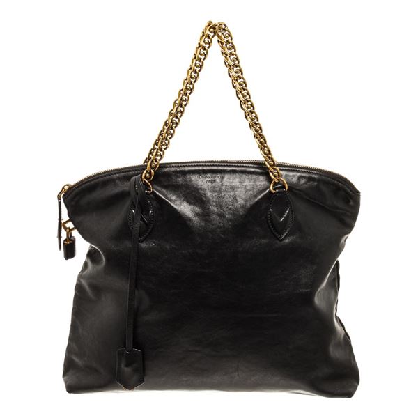 Louis Vuitton Black Leather Lockit Shoulder Bag