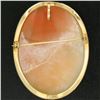 Image 4 : Vintage 14k Yellow Gold Polished Frame Carved Shell Cameo Brooch Pin Pendant