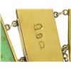 Image 6 : Antique 14k Solid Gold Chinese Large Hand Carved Jade WIDE Link Bracelet